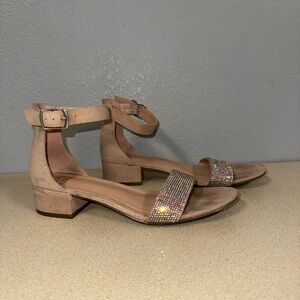 Tan sparkle Rhinestone Madden NYC‎ heel/shoe/sandalSize 5